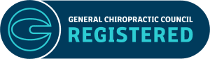Registered with the General Chiropractic Council badge